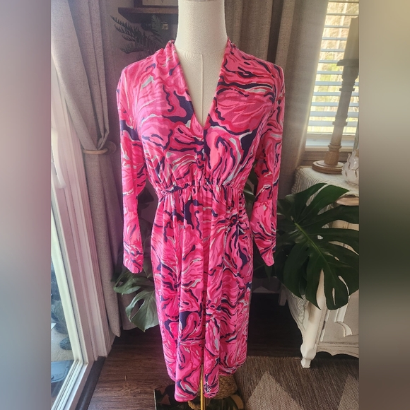 Lilly Pulitzer Pink and Blue Floral Dress - Picture 2 of 6